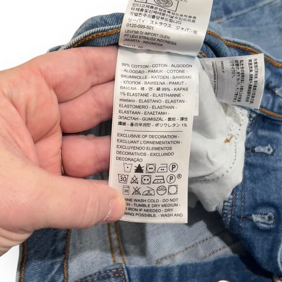 NEW Levi's Premium Wedgie Straight Distressed Jeans Womens Size 29 Medium Wash - Picture 4 of 10